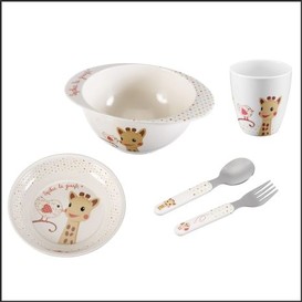 Set repas melamine sophie la girafe