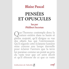 Blaise pascal : pensées et opuscules