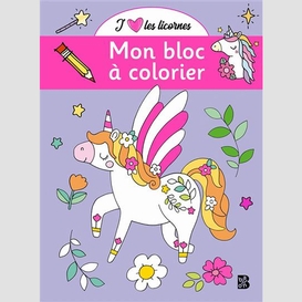 Mon bloc a colorier licorne