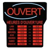 Enseigne ouvert+heures d'ouvertures