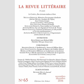 La revue littéraire n°65