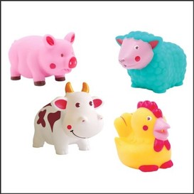 4 jouets de bain animaux de la ferme