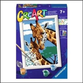Peinture a numeros 5x7po - cute girafes