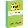 3/pqt post-it 4x6 ligne ultra assorties