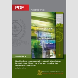 Mobilisations communautaires et activités minières étrangères au pérou (chapitre pdf)