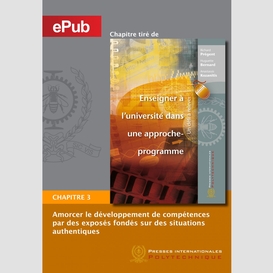 Amorcer le développement de compétences par des exposés fondés sur des situations authentiques (chapitre)