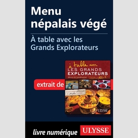 Menu népalais végé - à table avec les grands explorateurs