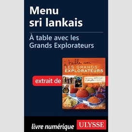 Menu sri lankais - à table avec les grands explorateurs