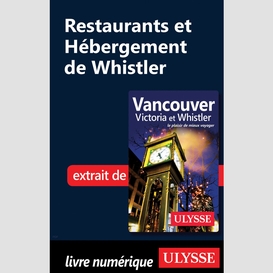 Restaurants et hébergement de whistler