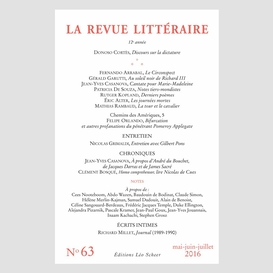 La revue littéraire n°63