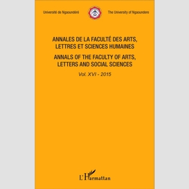 Annales de la faculté des arts, lettres et sciences humaines vol xvi - 2015