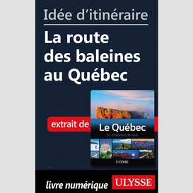 Idée d'itinéraire - la route des baleines au québec