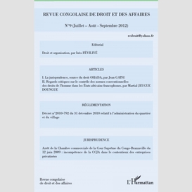 Revue congolaise de droit et des affaires n°9