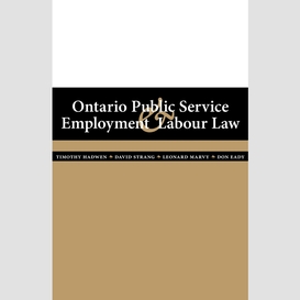 Ontario public service employment and labour law
