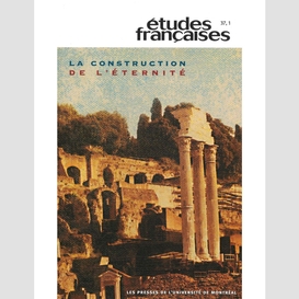 Études françaises. volume 37, numéro 1, 2001