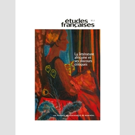 Études françaises. volume 37, numéro 2, 2001