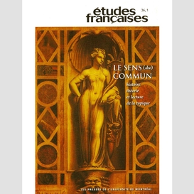 Études françaises. volume 36, numéro 1, 2000