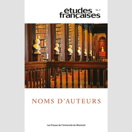 Études françaises. volume 56, numéro 3, 2020