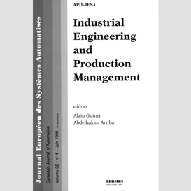 Journal européen des systèmes automatisés industrial engineering and production management : international conférence, 20-24 oct. 1997