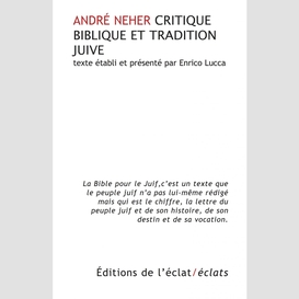 Critique biblique et tradition juive