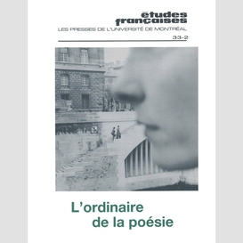 Études françaises. volume 33, numéro 2, automne 1997