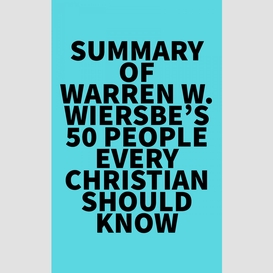 Summary of warren w. wiersbe's 50 people every christian should know