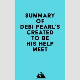 Summary of debi pearl's created to be his help meet
