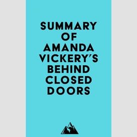 Summary of amanda vickery's behind closed doors