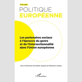 Les partenaires sociaux à l'épreuve du genre et de l'intersectionnalité dans l'union européenne