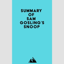 Summary of sam gosling's snoop