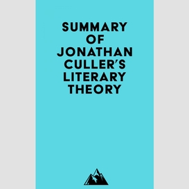 Summary of jonathan culler's literary theory