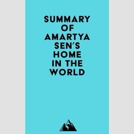 Summary of amartya sen's home in the world