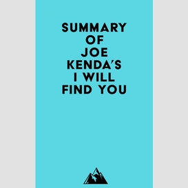 Summary of joe kenda's i will find you
