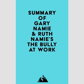 Summary of gary namie & ruth namie's the bully at work