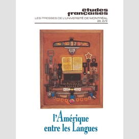 Études françaises. volume 28, numéros 2-3, automne 1992-hiver 1993