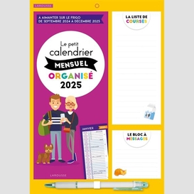 Petit calendrier mensuel organise 2025