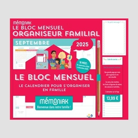 Bloc mensuel organiseur familial