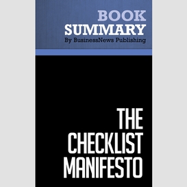 Summary: the checklist manifesto - atul gawande