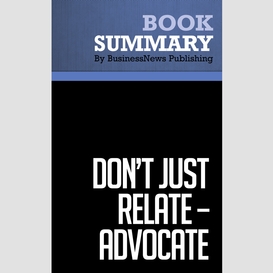 Summary: dont just relate-advocate - glen urban