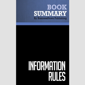 Summary: information rules - carl shapiro and hal r. varian