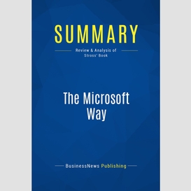 Summary: the microsoft way