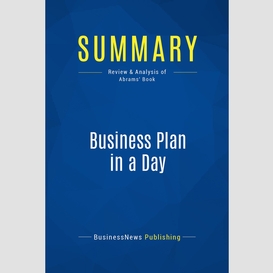 Summary: business plan in a day