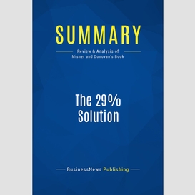 Summary: the 29% solution