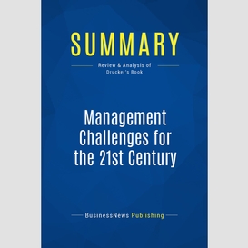 Summary: management challenges for the 21st century