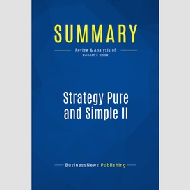 Summary: strategy pure and simple ii