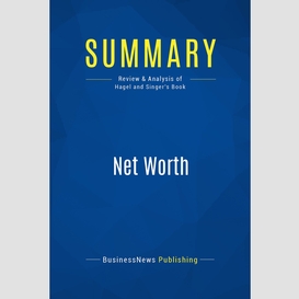 Summary: net worth