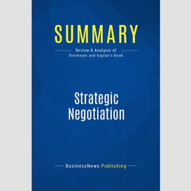 Summary: strategic negotiation
