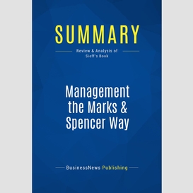 Summary: management the marks & spencer way