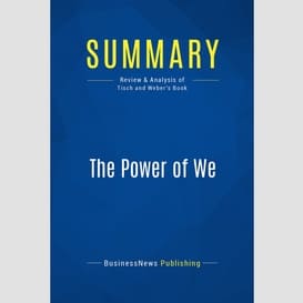 Summary: the power of we