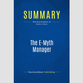 Summary: the e-myth manager